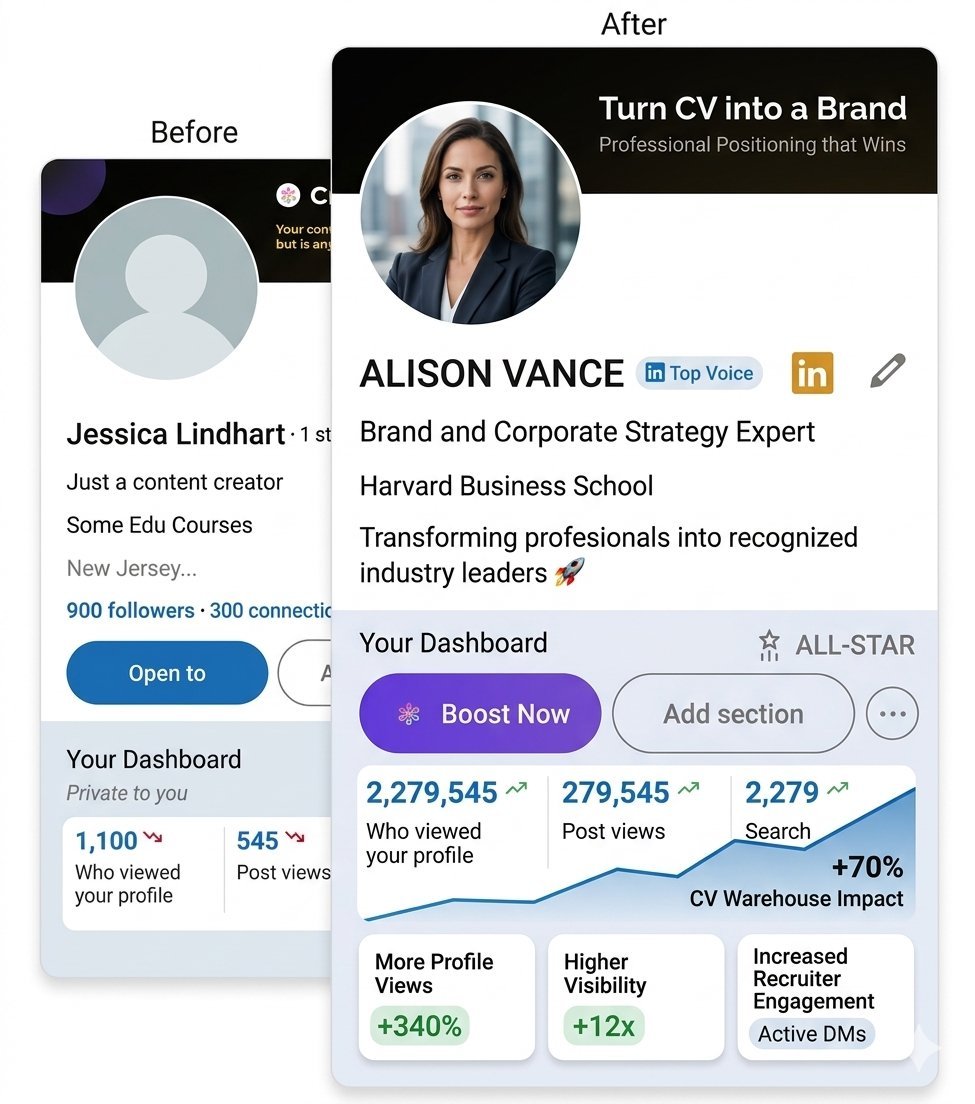 LinkedIn Profile Transformation — CV Warehouse AutoPilot